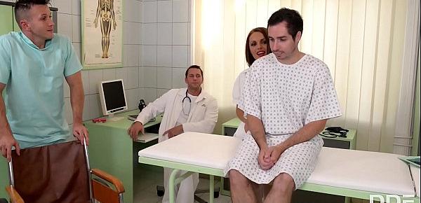  Clinic threesome with Milf Doc Dominica Phoenix leads to double penetration